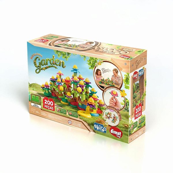 Brinquedo para montar garden jardim de blocos 200pcs - dismat (unidade)