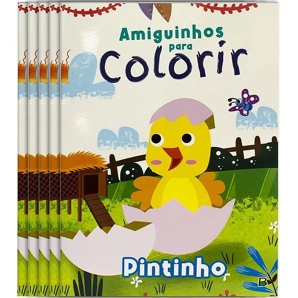Livro infantil colorir amiguinhos p/color.pintinho 10 - todolivro (pct.c/05)