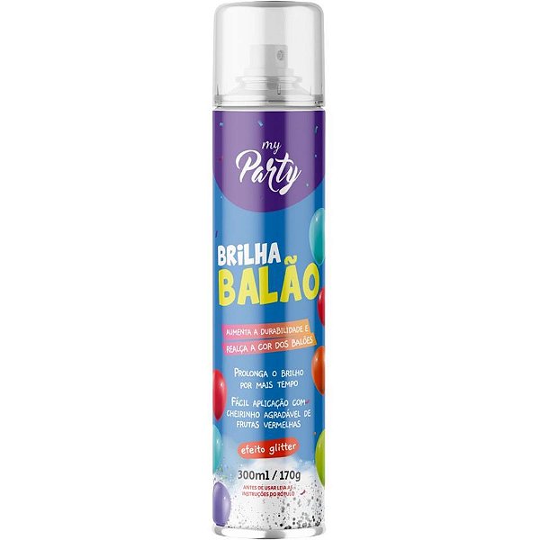 Artigo para festa spray brilha balao c/glit300ml - aeroflex (unidade)