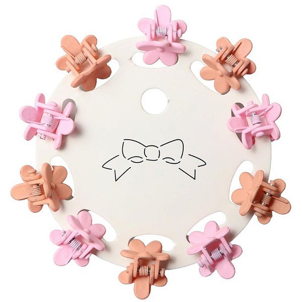 Acessorio para cabelo piranha mini flor candy - kit (ct.c/10)
