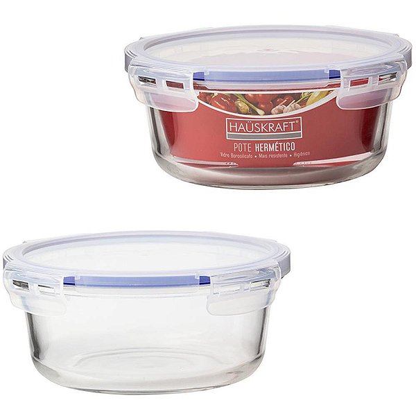 Pote de vidro hermetico redondo 580ml - western (unidade)