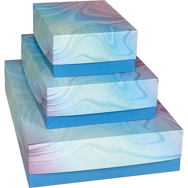 Caixa para presente com tampa abstrato pq 14,5x19x7,5 (sortido) - cristina (pct.c/20)