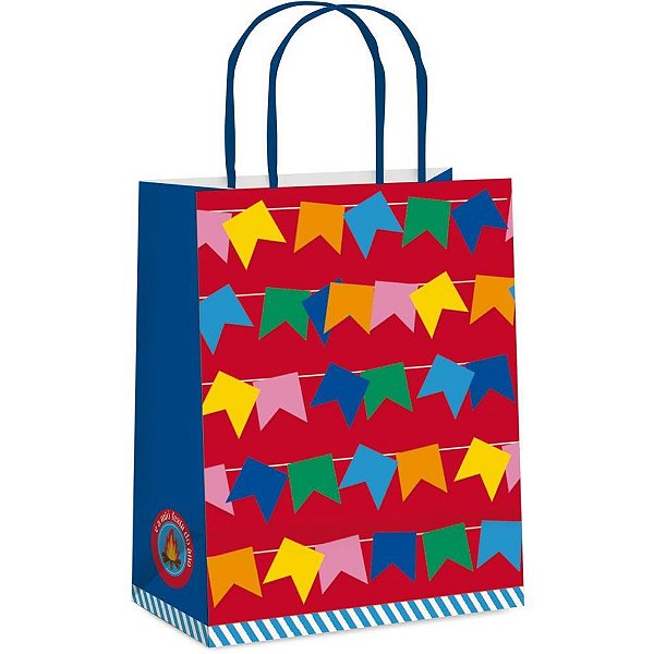 Festa junina sacola papel xodo p 21,5x15x8c - cromus (pct.c/10)