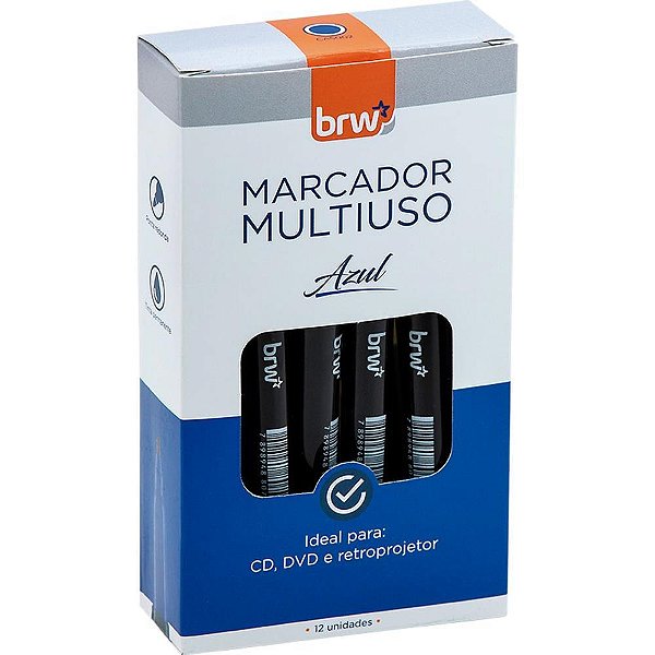 Caneta para cd 2.0mm azul - brw (cx.c/12)