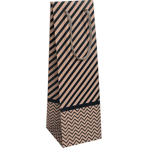 Embalagem para garrafa sacola kraft dec.11x35x11cm(sortido) - cristina (pct.c/10)