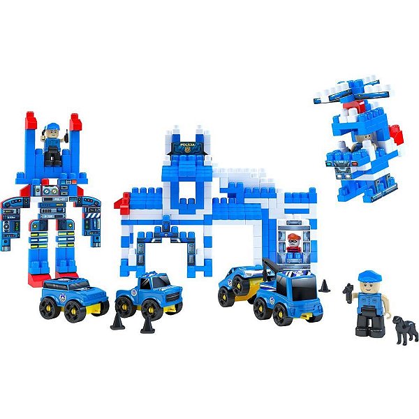 Brinquedo para montar policia click 340pcs - dismat (unidade)