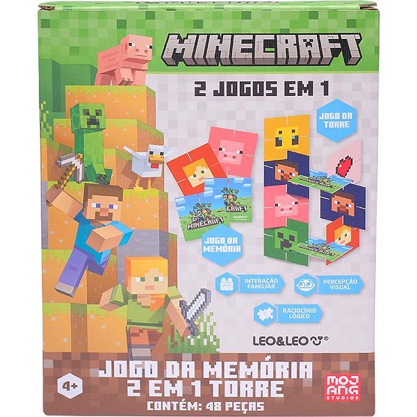Jogo da memoria minecraft 2x1 torre 40 pecas - leonora (unidade)