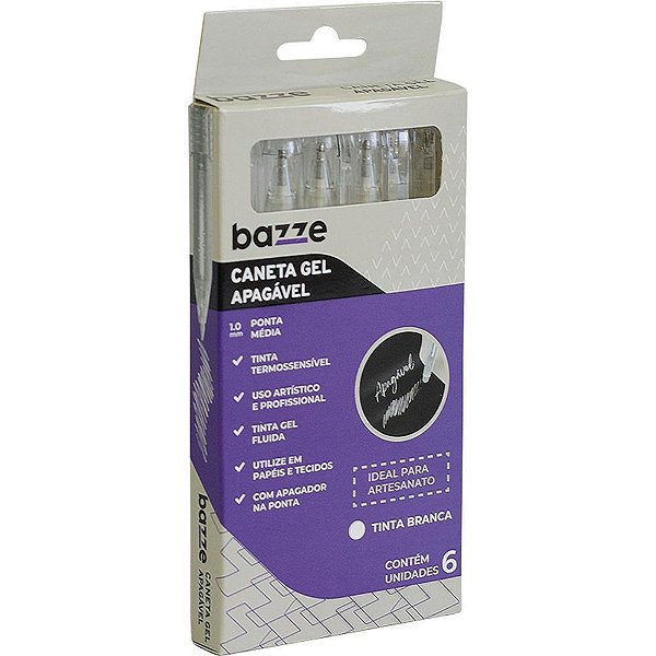 Caneta gel bazze branca apagavel 1.0mm - summit (cx.c/06)