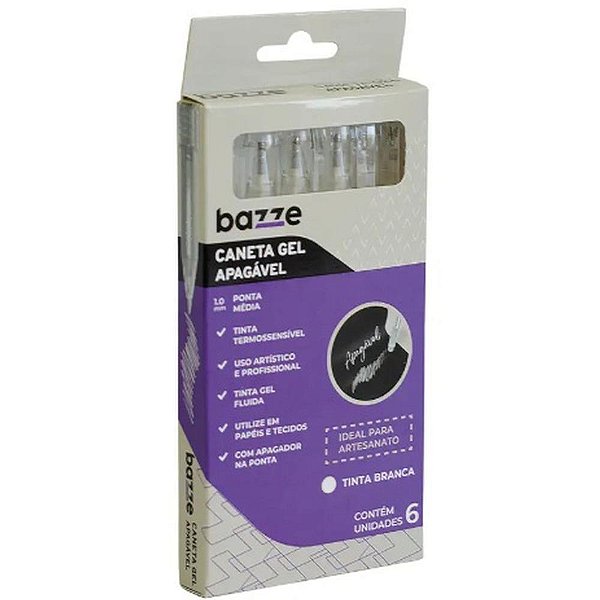 Caneta gel bazze branca apagavel 1.0mm - summit (cx.c/06)