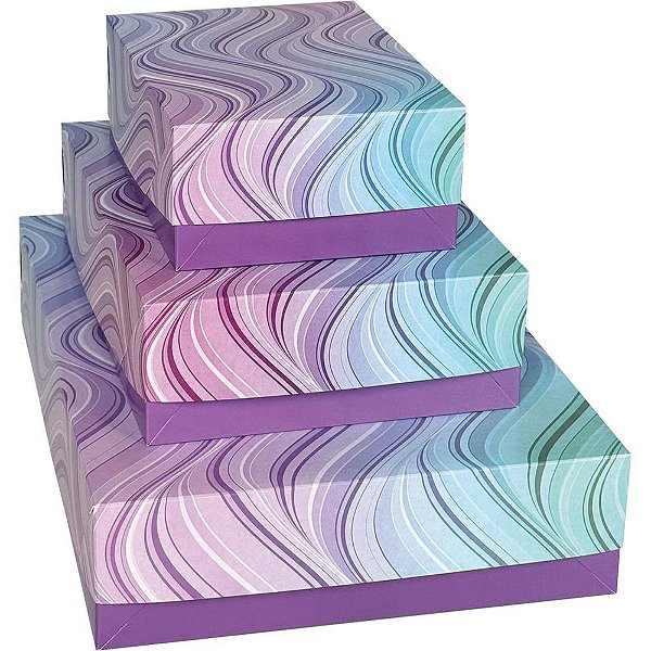Caixa para presente com tampa abstrato gd 25,5x35x7,5 (sortido) - cristina (pct.c/12)