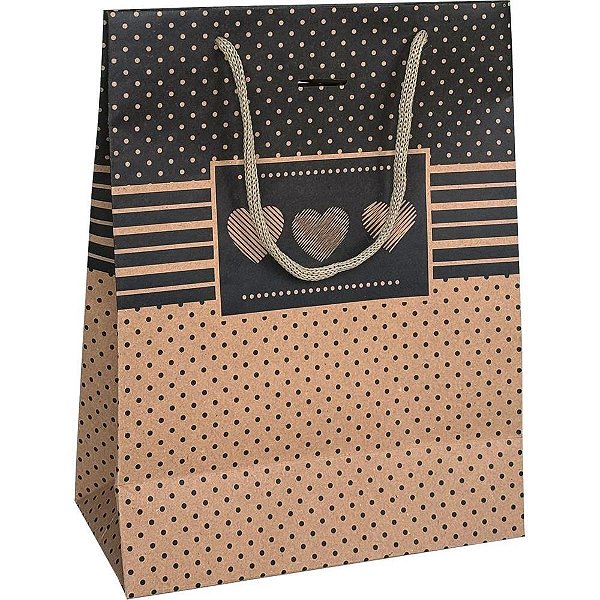 Sacola para presente decorada kraft pq 14,5x19,5x8cm (sortido) - cristina (pct.c/10)