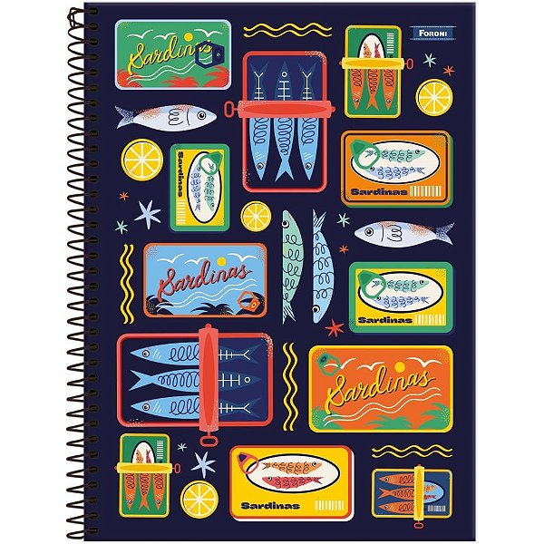 Caderno 01x1 capa dura mid masculino 80fls. - foroni (pct.c/04)