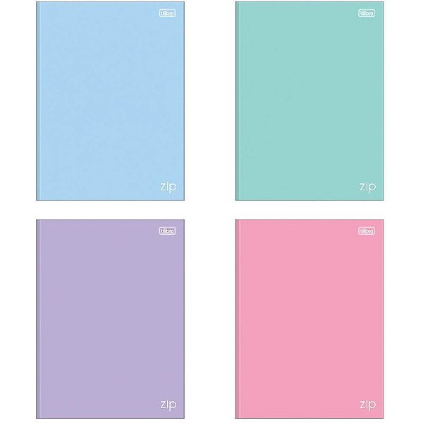 Caderno brochurao capa dura zip colors 80fls. - tilibra (pct.c/05)