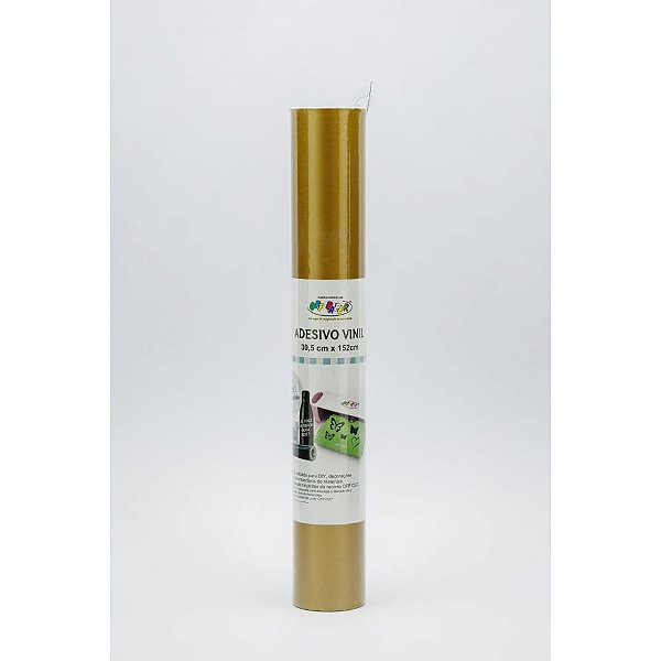 Papel laminado a4 vinil adesivo ouro 30,5x152 - off paper (rolo)