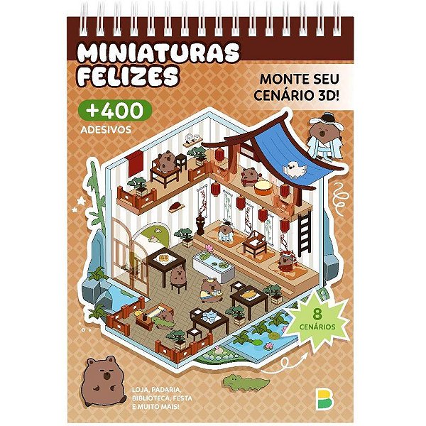 Livro com adesivos cenario 3d miniaturas felizes - todolivro (unidade)