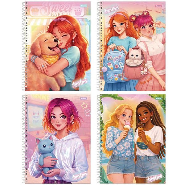 Caderno 01x1 capa dura besties 80fls. - foroni (pct.c/04)