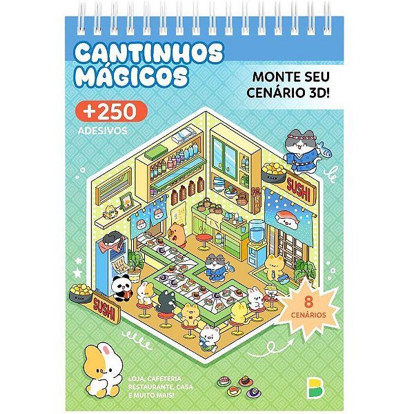 Livro com adesivos cenario 3d cantinhos magicos - todolivro (unidade)