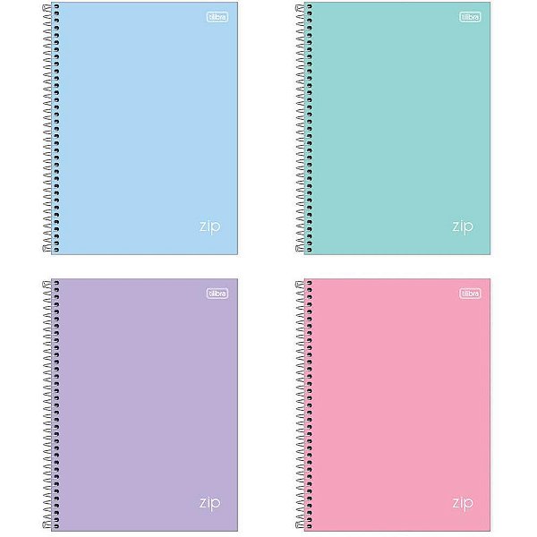 Caderno 10x1 capa dura zip colors 160fls. - tilibra (pct.c/04)