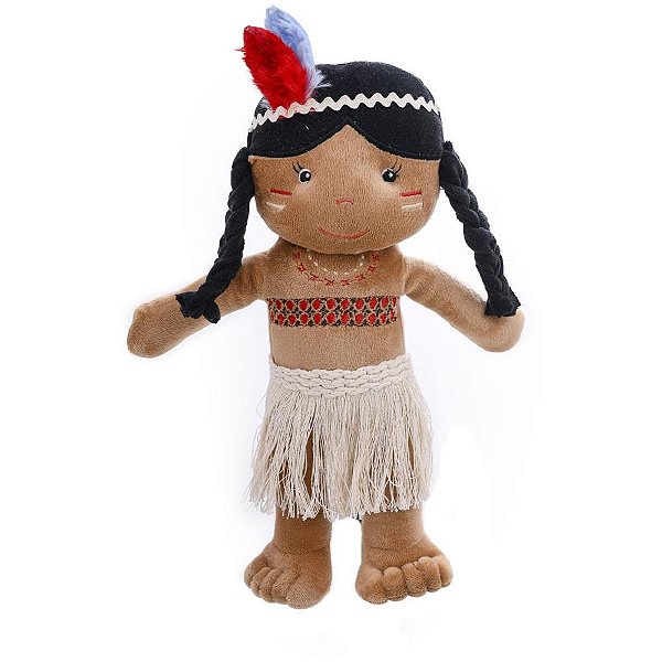 Boneca de pelucia india ceci 35cm - zip (unidade)