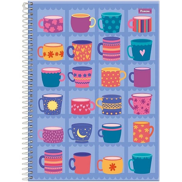 Caderno 15x1 capa dura mid feminino 240fls. - foroni (pct.c/02)