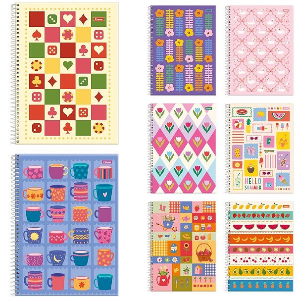 Caderno 15x1 capa dura mid feminino 240fls. - foroni (pct.c/02)