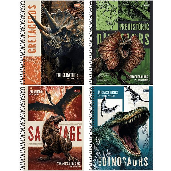 Caderno 01x1 capa dura dinoverse 80fls. - foroni (pct.c/04)