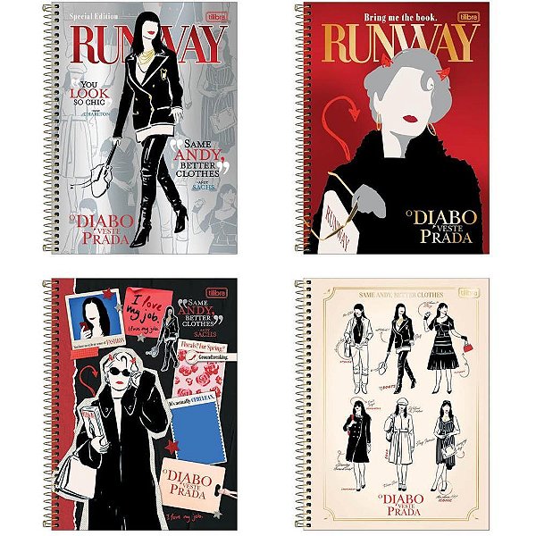 Caderno 10x1 capa dura o diabo veste prada 160fls. - tilibra (pct.c/04)
