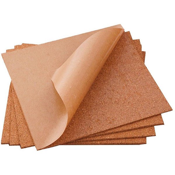 Cortica em folhas auto adesiva 14x14cm 4mm - cortiarte (pct.c/04)