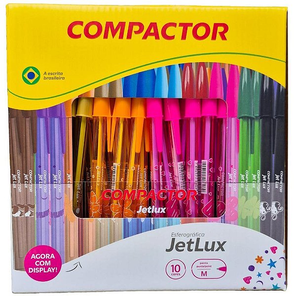 Caneta esferografica jet lux 10 cores - compactor (dp.c/192)