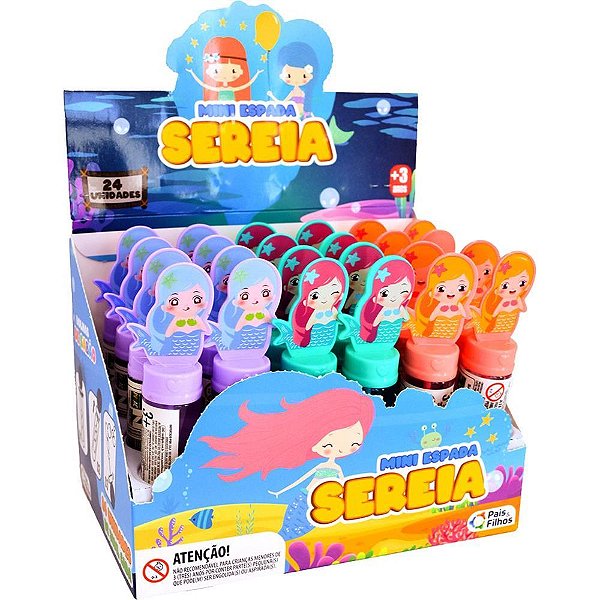 Bolha de sabao sereia mini espada - brasilflex (dp.c/24)