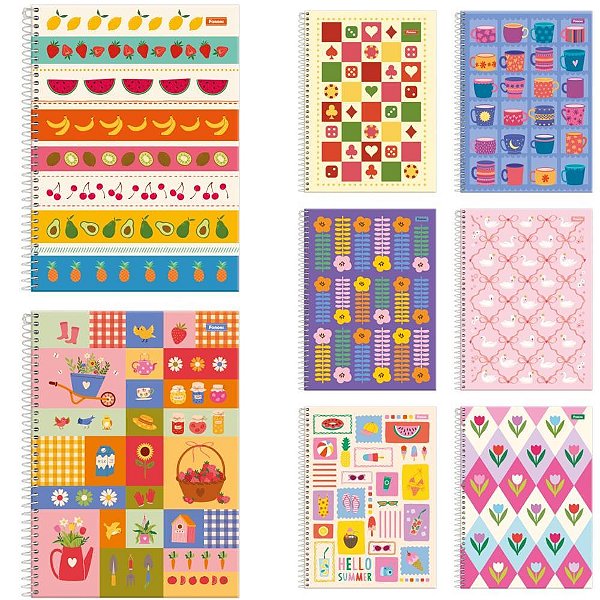 Caderno 10x1 capa dura mid feminino 160fls. - foroni (pct.c/04)