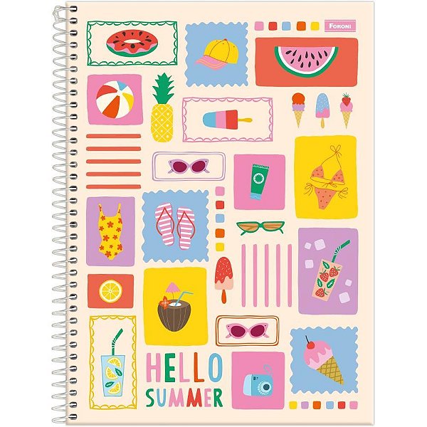 Caderno 10x1 capa dura mid feminino 160fls. - foroni (pct.c/04)