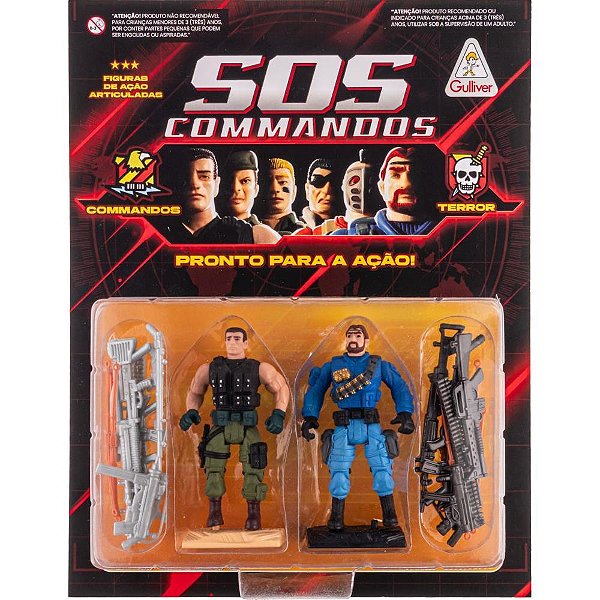 Miniatura colecionavel sos commandos cronos e shark - gulliver (blister)