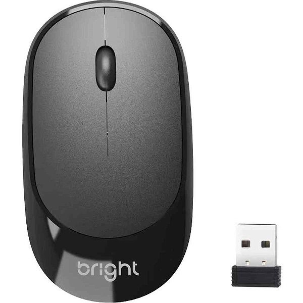 Mouse optico sem fio 1600dpi 2.0ghz preto - bright (unidade)