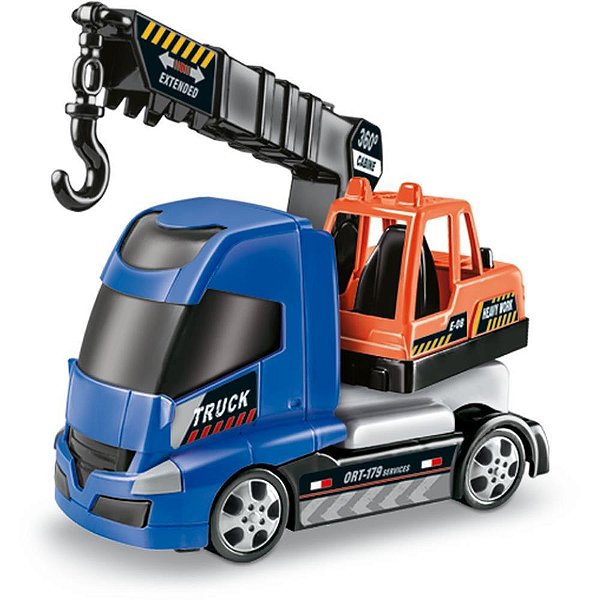 Caminhao work truck c/guindaste 30cm - orange toys (unidade)