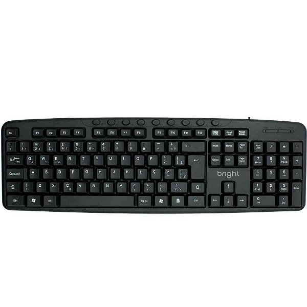 Teclado usb multimidia preto - bright (unidade)