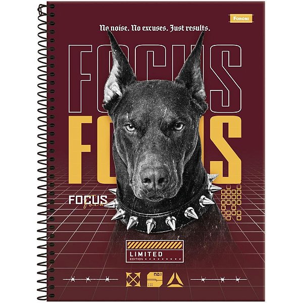 Caderno 10x1 capa dura hard dog 160fls. - foroni (pct.c/04)