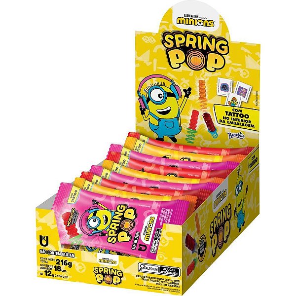 Doce spring pop minions - bazooka candy (dp.c/18)