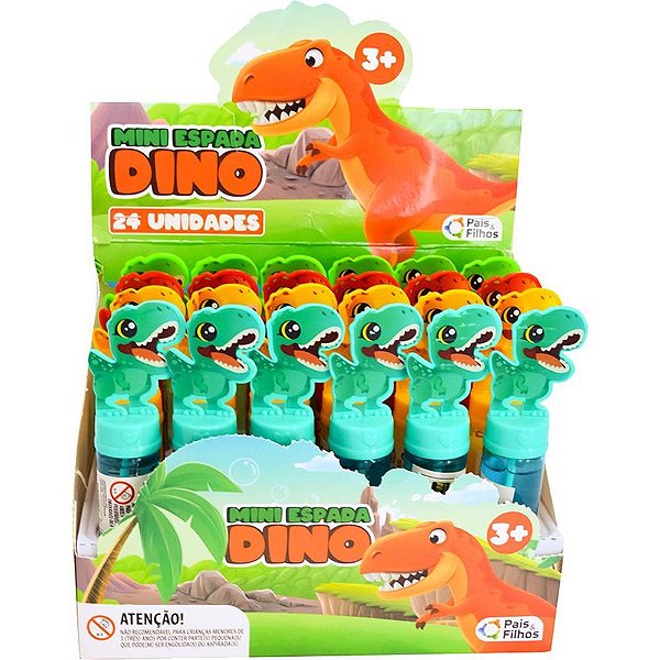 Bolha de sabao dino mini espada - brasilflex (dp.c/24)