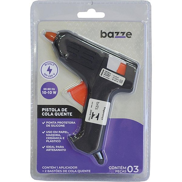 Pistola de cola quente bazze 10-10w pequena bivolt - summit (unidade)