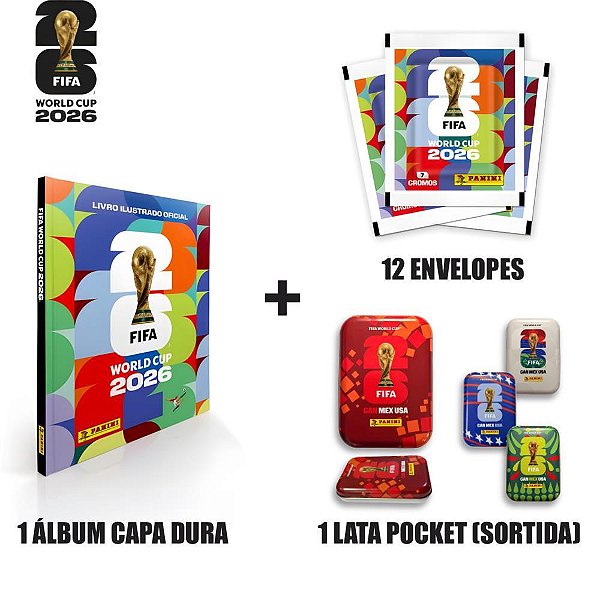 Copa panini 2026 kit album cd+12env.+1l.pocket - panini (kit)