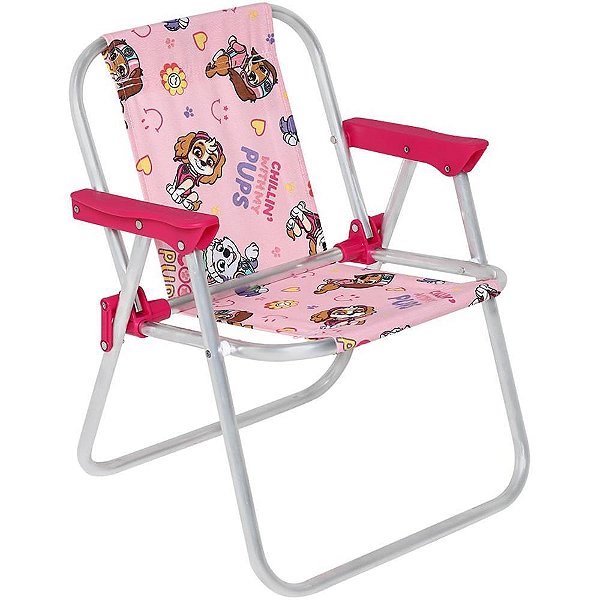 Cadeira p/piscina/praia patrulha canina rosa 30kg 41,5 - bel (unidade)