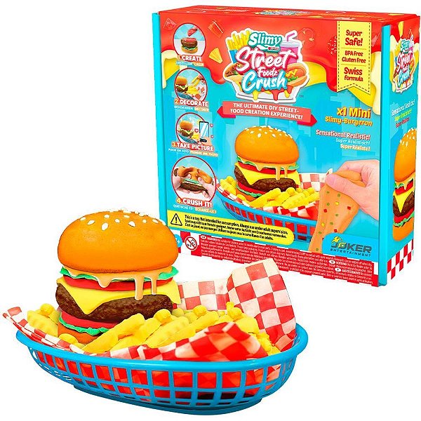 Slime mini kit hamburguer slimy food - candide (unidade)