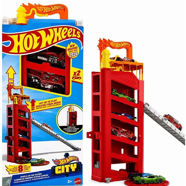 Hot wheels pista city estacionamento portatil (sortido) - mattel (unidade)
