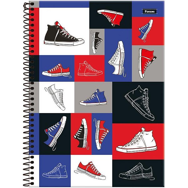 Caderno 20x1 capa dura mid masculino 320fls. - foroni (pct.c/02)