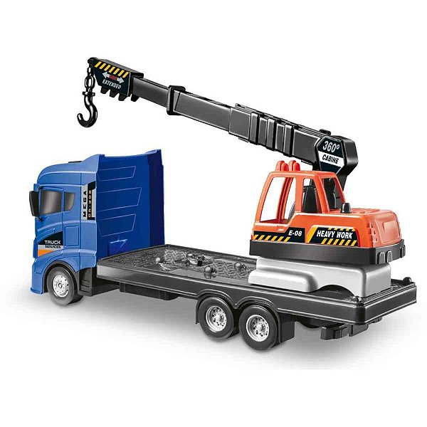 Caminhao mega construtor guindaste 45cm - orange toys (unidade)