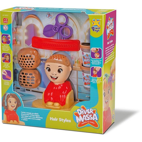 Massa para modelar criativa hair style c/acessorios - divertoys (unidade)