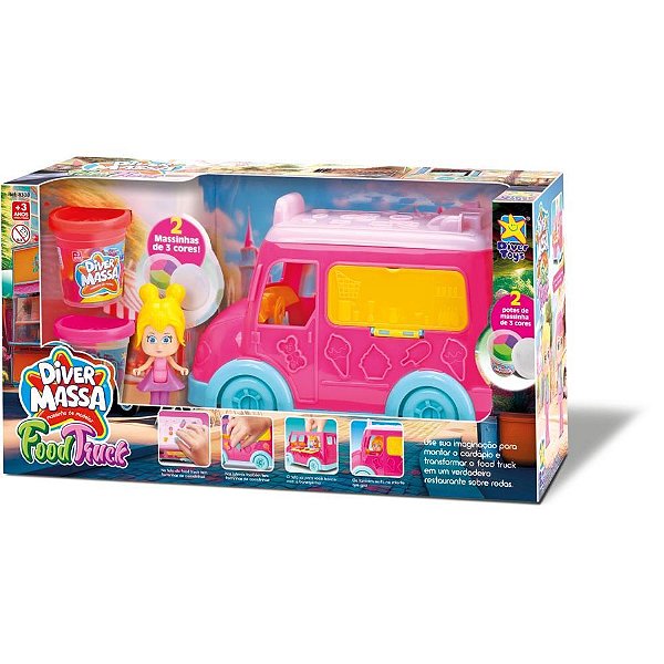 Massa para modelar criativa food truck boneca c/massinha - divertoys (unidade)