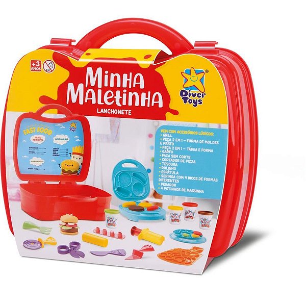Massa para modelar criativa lanchonete minha maletinha - divertoys (unidade)