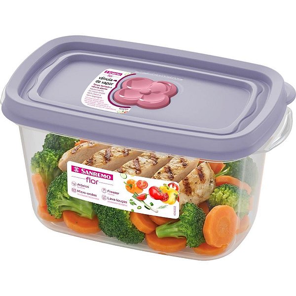 Pote plastico retangular flor 700ml - sanremo (unidade)